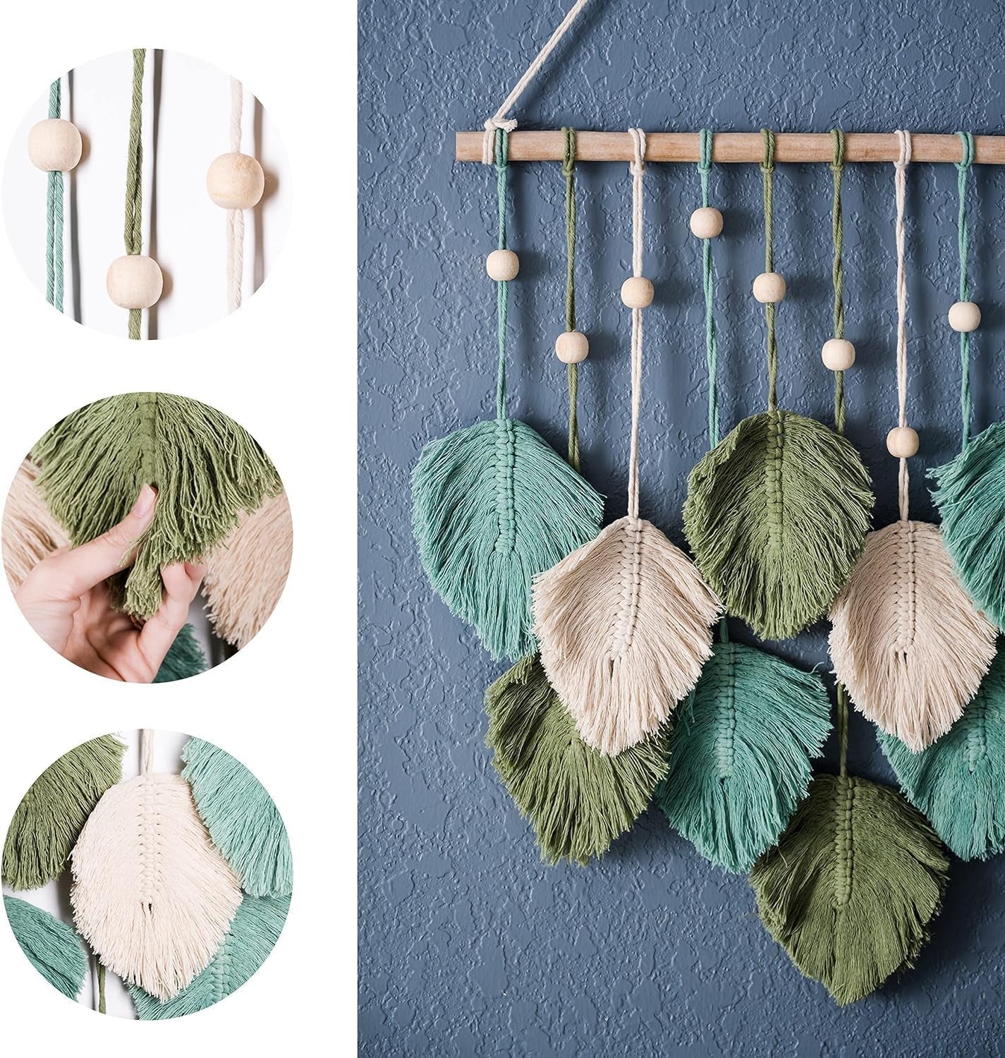 Arazzo da appendere fatto a mano con foglie intrecciate per la casa - Accessori e Decorazioni Naty Shop