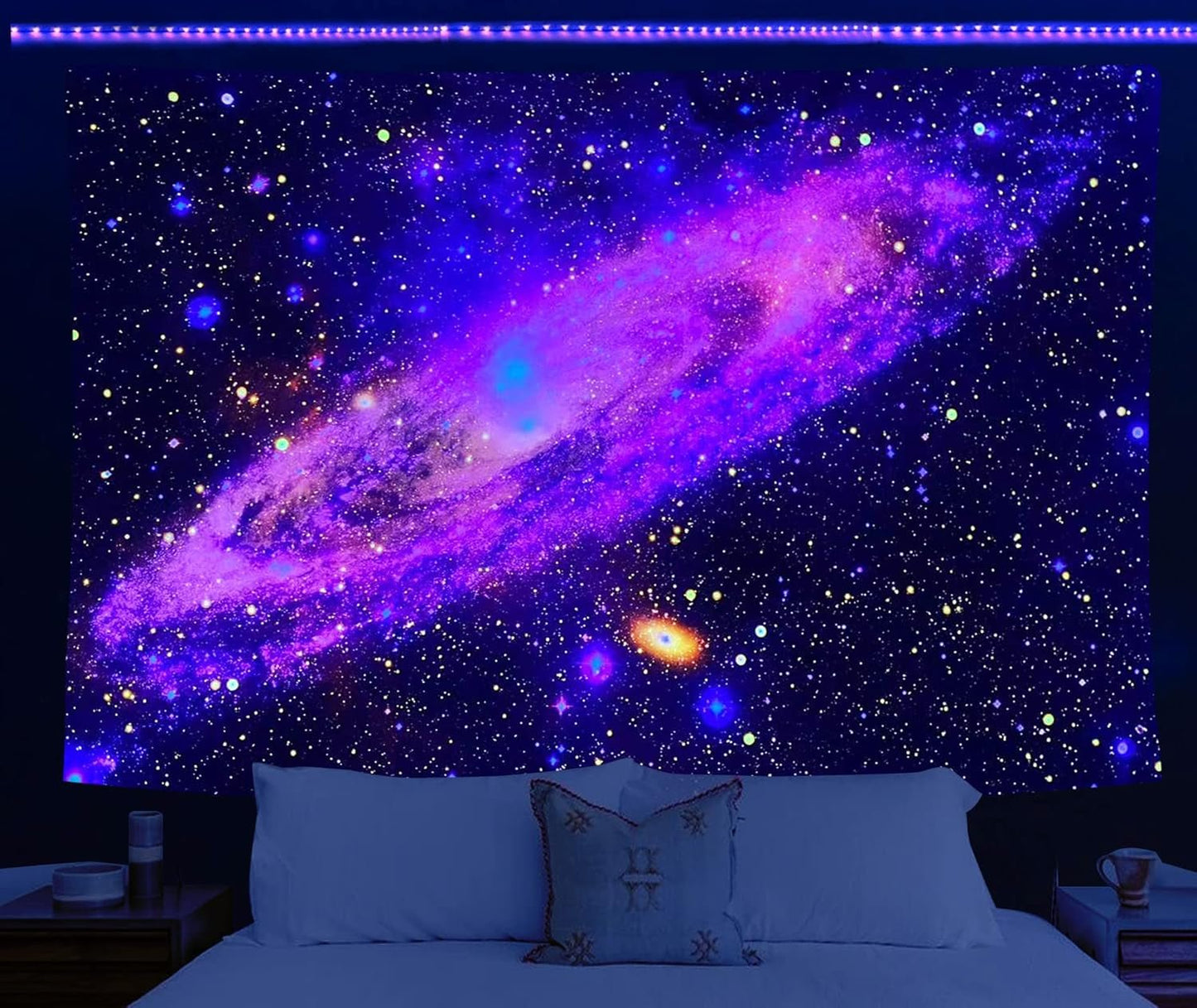 Holavida arazzo galassia fluorescente cielo stellato estetica astratta Casa - Accessori e Decorazioni Naty Shop Cosmic Galaxy-A 200L X 150B Cm