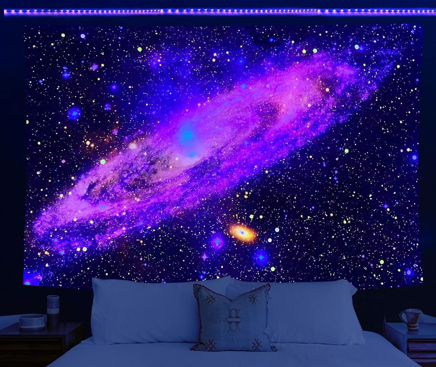 Holavida arazzo galassia fluorescente cielo stellato estetica astratta Casa - Accessori e Decorazioni Naty Shop Cosmic Galaxy-A 200L X 150B Cm
