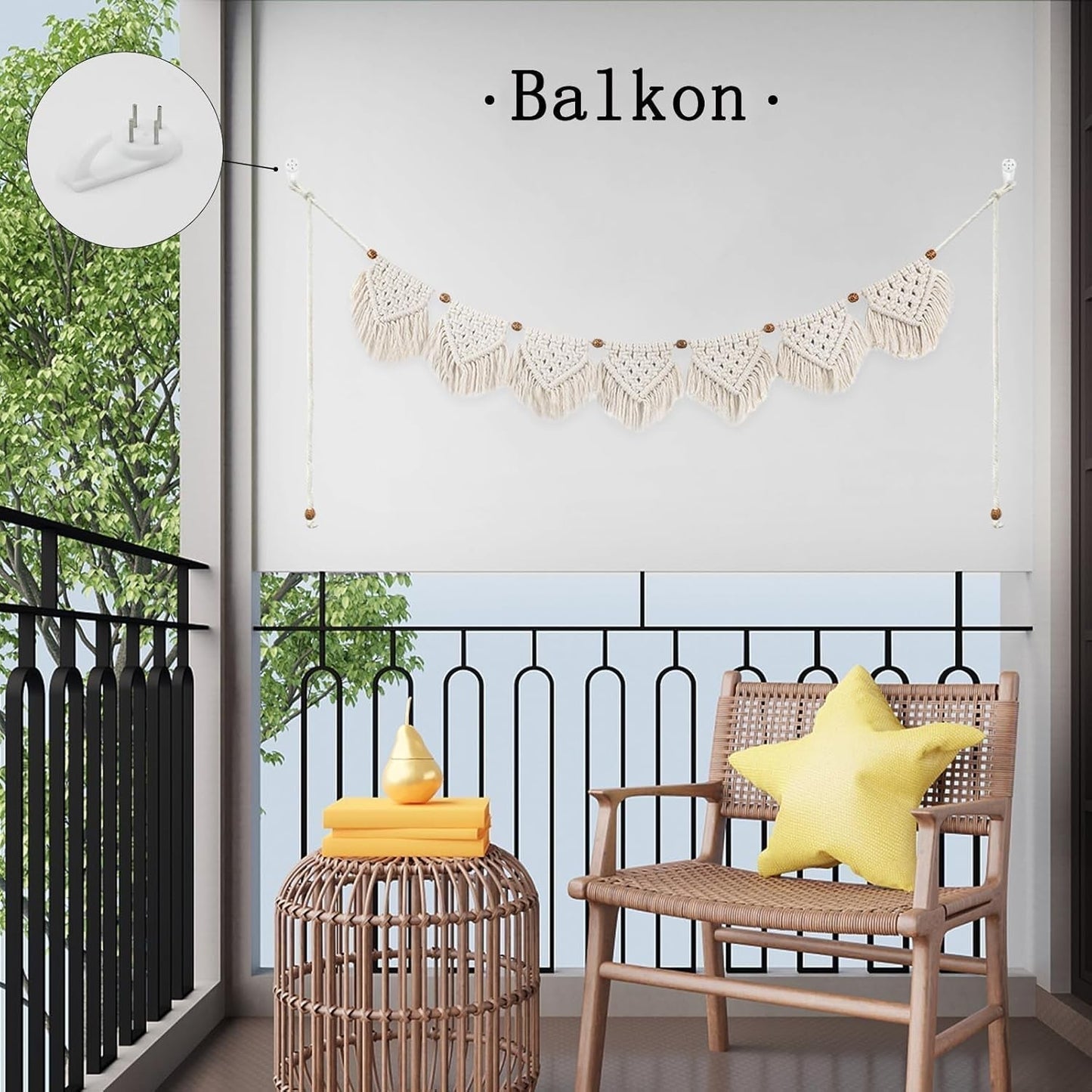 Arazzo ihonyi deco chic con frange ghirlanda led Home - Accessori e Decorazioni Naty Shop