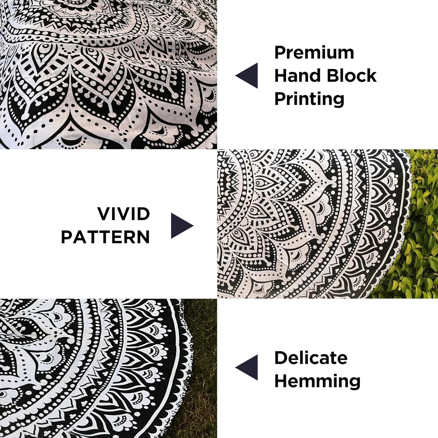 Arazzo indiano telo mare rotondo mandala hippiegrande indiano Home - Accessori e Decorazioni Naty Shop