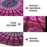 Telo mare arazzo India rotondo mandala hippie viola Home - Accessori e Decorazioni Naty Shop