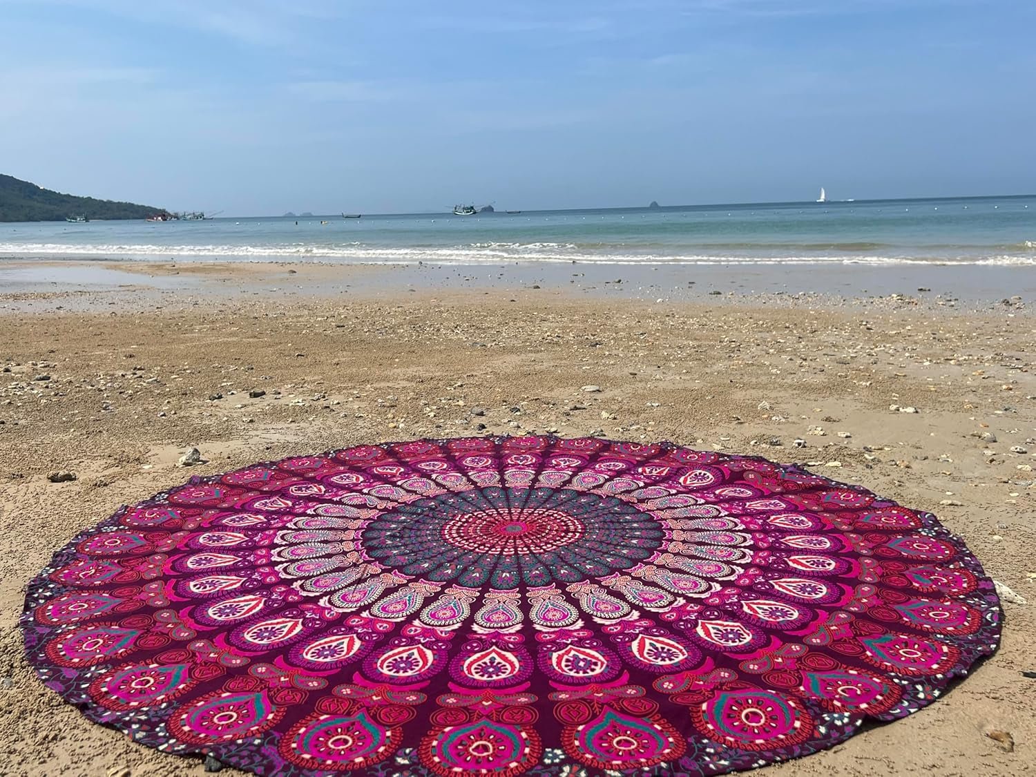 Telo mare arazzo India rotondo mandala hippie viola Home - Accessori e decorazioni Titolo predefinito di Naty Shop