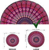 Telo mare arazzo India rotondo mandala hippie viola Home - Accessori e Decorazioni Naty Shop