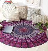 Telo mare arazzo India rotondo mandala hippie viola Home - Accessori e Decorazioni Naty Shop