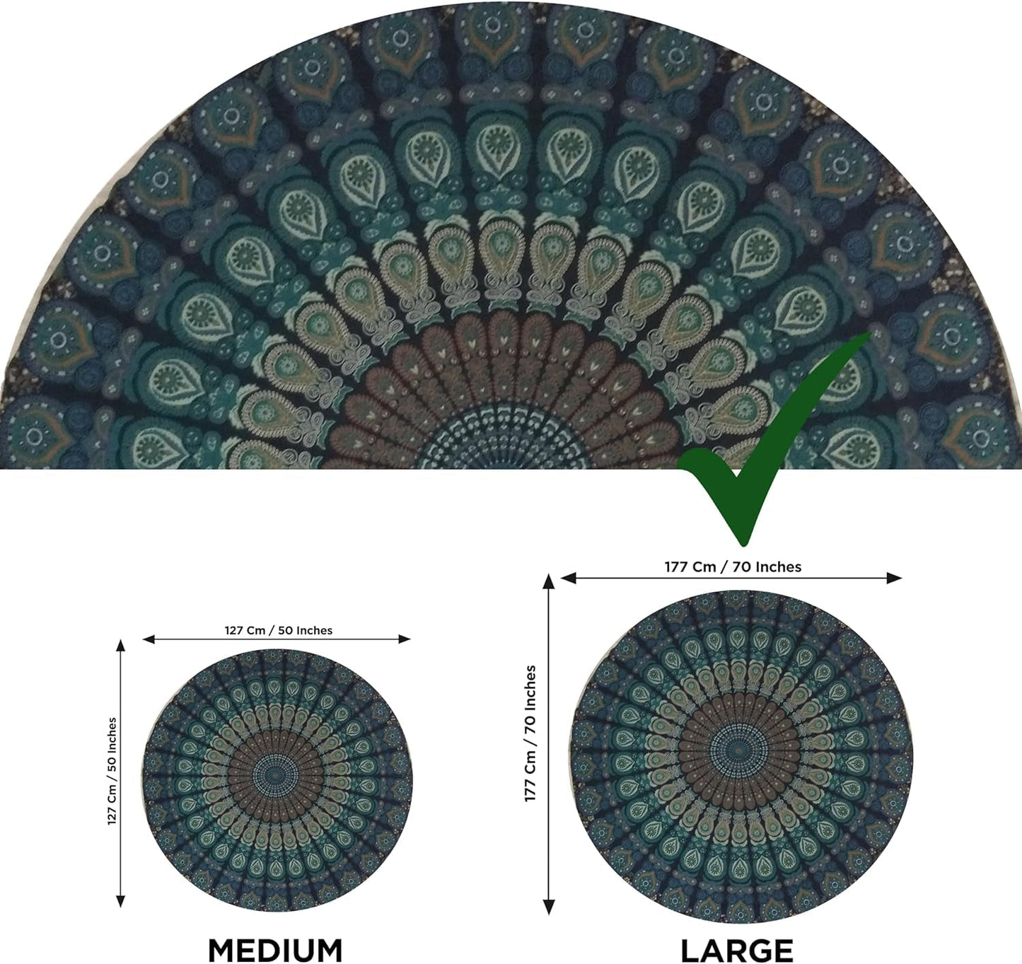 Telo mare arazzo India rotondo mandala hippie grande casa indiana - Accessori e decorazioni Naty Shop