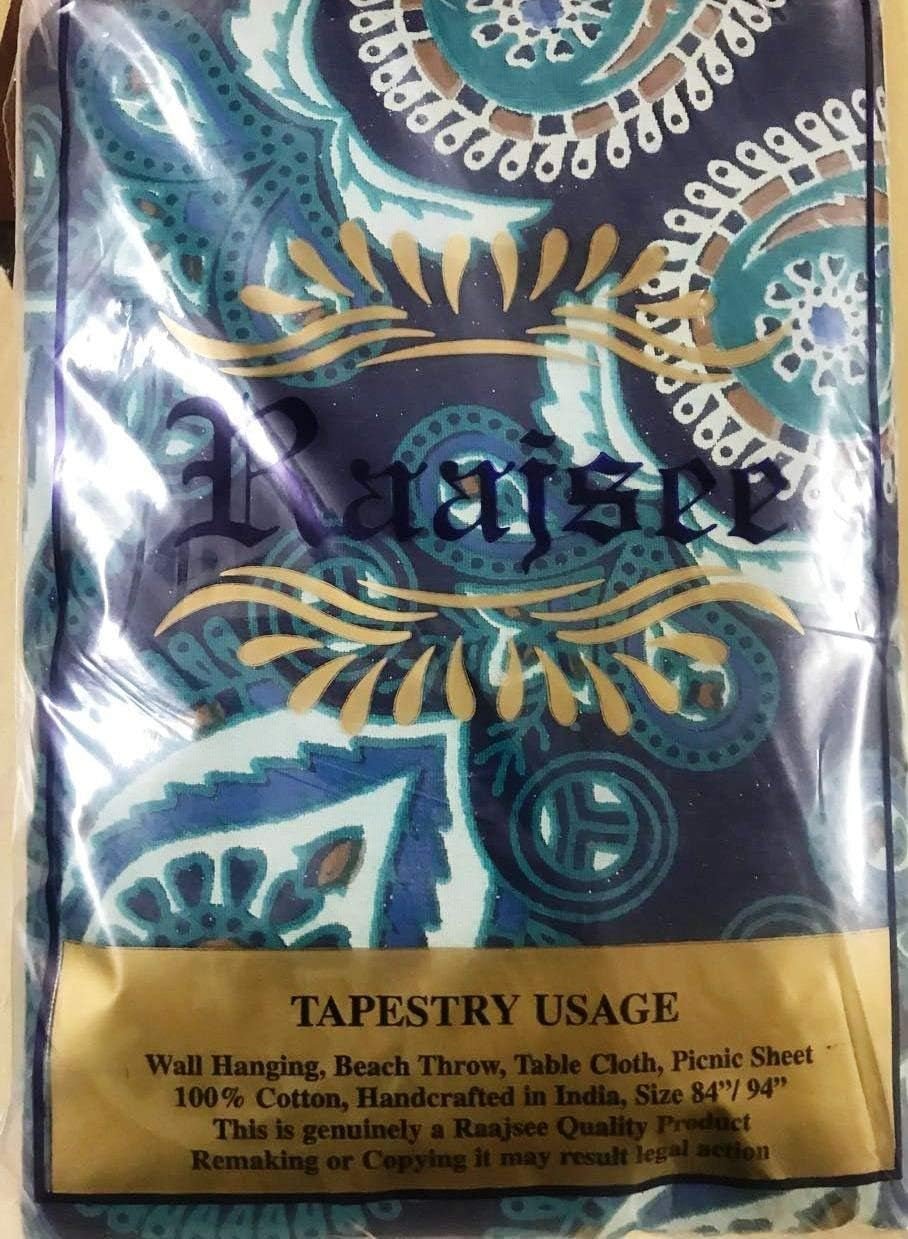 Arazzo indiano mandala psichedelico blu turchese elefante Home - Accessori e Decorazioni Naty Shop