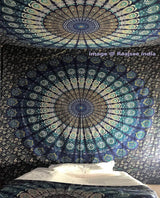 Arazzo indiano mandala psichedelico blu turchese elefante Home - Accessori e Decorazioni Naty Shop
