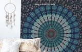 Arazzo indiano mandala psichedelico blu turchese elefante Home - Accessori e Decorazioni Naty Shop