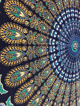 Arazzo indiano mandala psichedelico blu turchese elefante Home - Accessori e Decorazioni Naty Shop