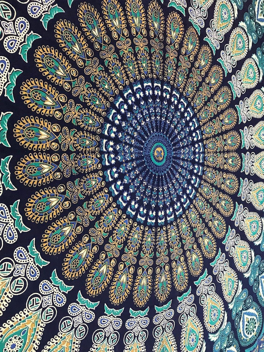 Arazzo indiano mandala psichedelico blu turchese elefante Home - Accessori e Decorazioni Naty Shop