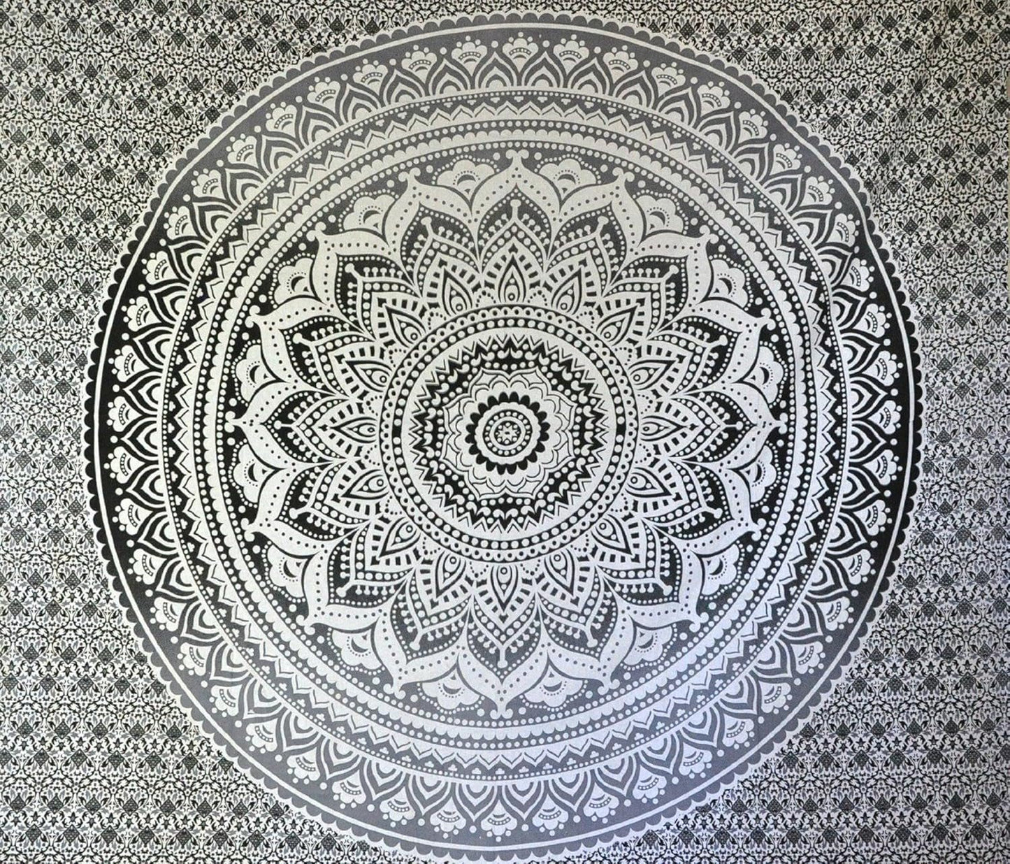 Arazzo indiano mandala psichedelico nero bianco India Home - Accessori e decorazioni Naty Shop