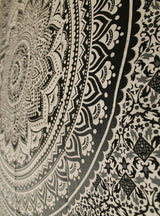 Arazzo indiano mandala psichedelico nero bianco India Home - Accessori e decorazioni Naty Shop