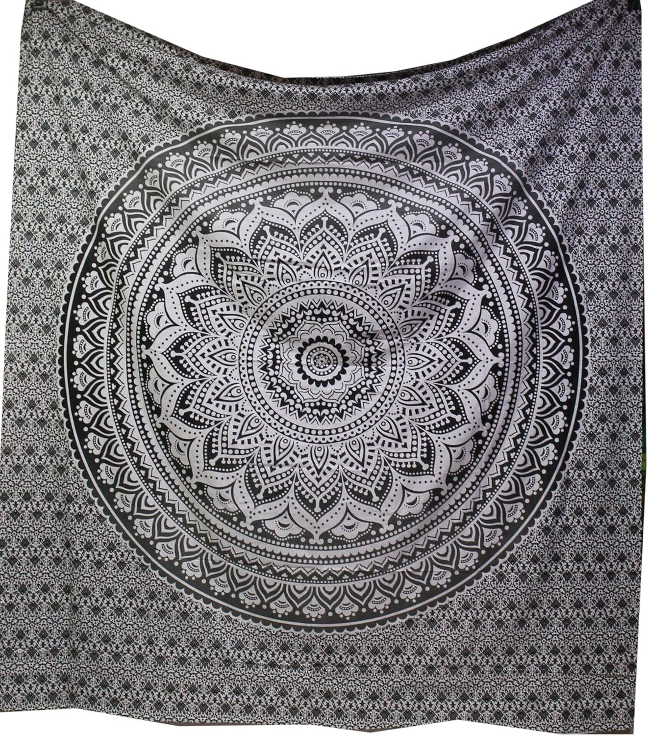 Arazzo indiano mandala psichedelico nero bianco India Home - Accessori e decorazioni Titolo predefinito di Naty Shop