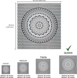 Arazzo indiano mandala psichedelico nero bianco India Home - Accessori e decorazioni Naty Shop