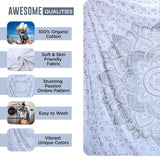 Arazzo indiano mandala argento bianco stanza estetica tela Home - Accessori e decorazioni Naty Shop