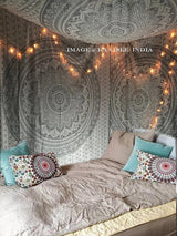 Arazzo indiano mandala argento bianco stanza estetica tela Home - Accessori e decorazioni Naty Shop