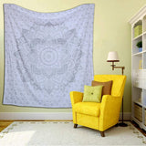 Arazzo indiano mandala argento bianco stanza estetica tela Home - Accessori e decorazioni Naty Shop
