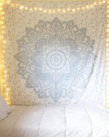 Arazzo indiano mandala argento bianco stanza estetica tela Home - Accessori e decorazioni Titolo predefinito di Naty Shop