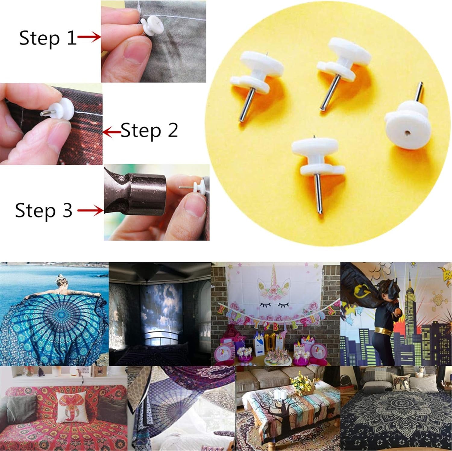 Arazzo giapponese tela fiori di ciliegio rossi sole parete Home - Accessori e Decorazioni Naty Shop