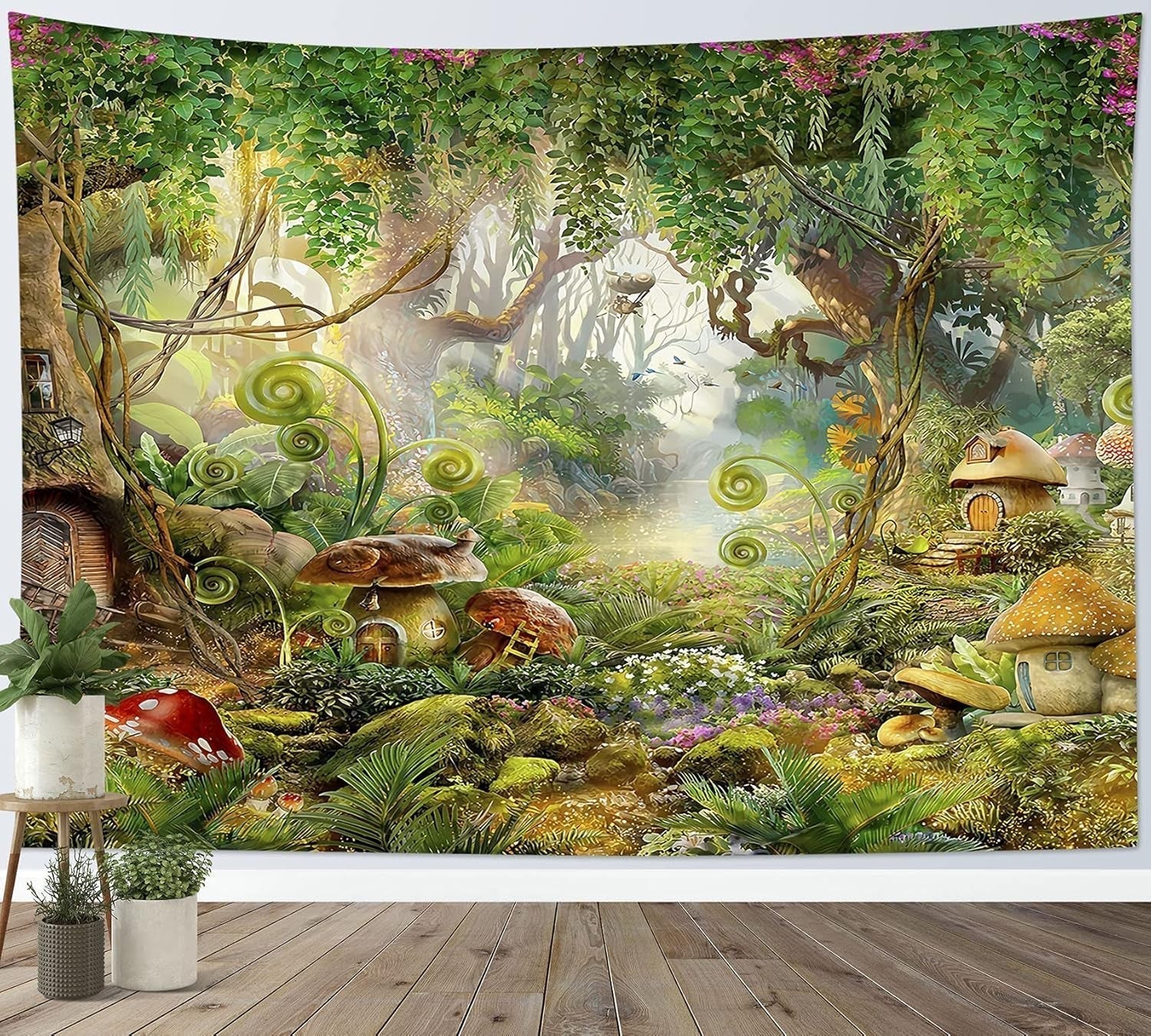 Arazzo giapponese tela fiori di ciliegio rossi parete sole Casa - Accessori e decorazioni Naty Shop Multi 27 235L X 180B Cm