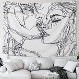 Arazzo lomohoo disegno astratto arte nero bianco baci Home - Accessori e decorazioni Naty Shop