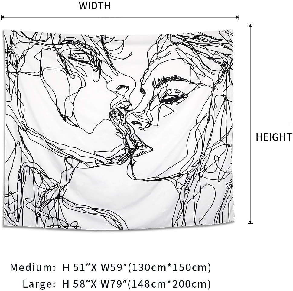 Arazzo lomohoo disegno astratto arte nero bianco baci Home - Accessori e decorazioni Naty Shop
