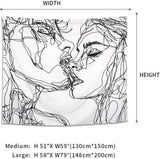 Arazzo lomohoo disegno astratto arte nero bianco baci Home - Accessori e decorazioni Naty Shop