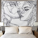 Arazzo lomohoo disegno astratto arte nero bianco baci Home - Accessori e decorazioni Naty Shop