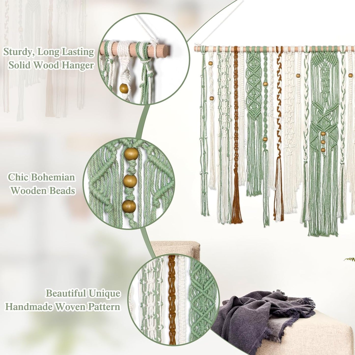 Arazzo lomohoo grande deco verde estetico tessuto Home - Accessori e Decorazioni Naty Shop