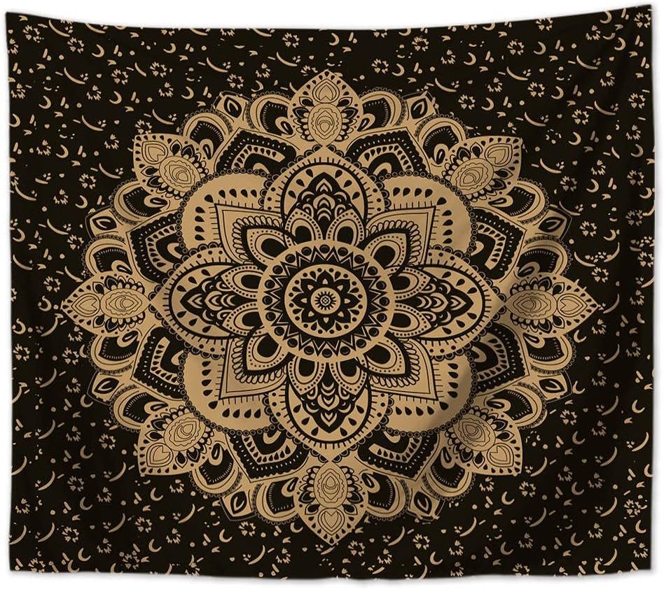 Majami Arazzo indiano mandala tela di poliestere oro nero Home - Accessori e decorazioni Titolo predefinito di Naty Shop