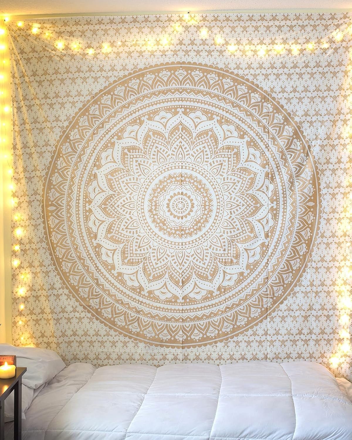 Arazzo Mandala decorazione della stanza estetica tela bianca oro Home - Accessori e decorazioni Titolo predefinito di Naty Shop