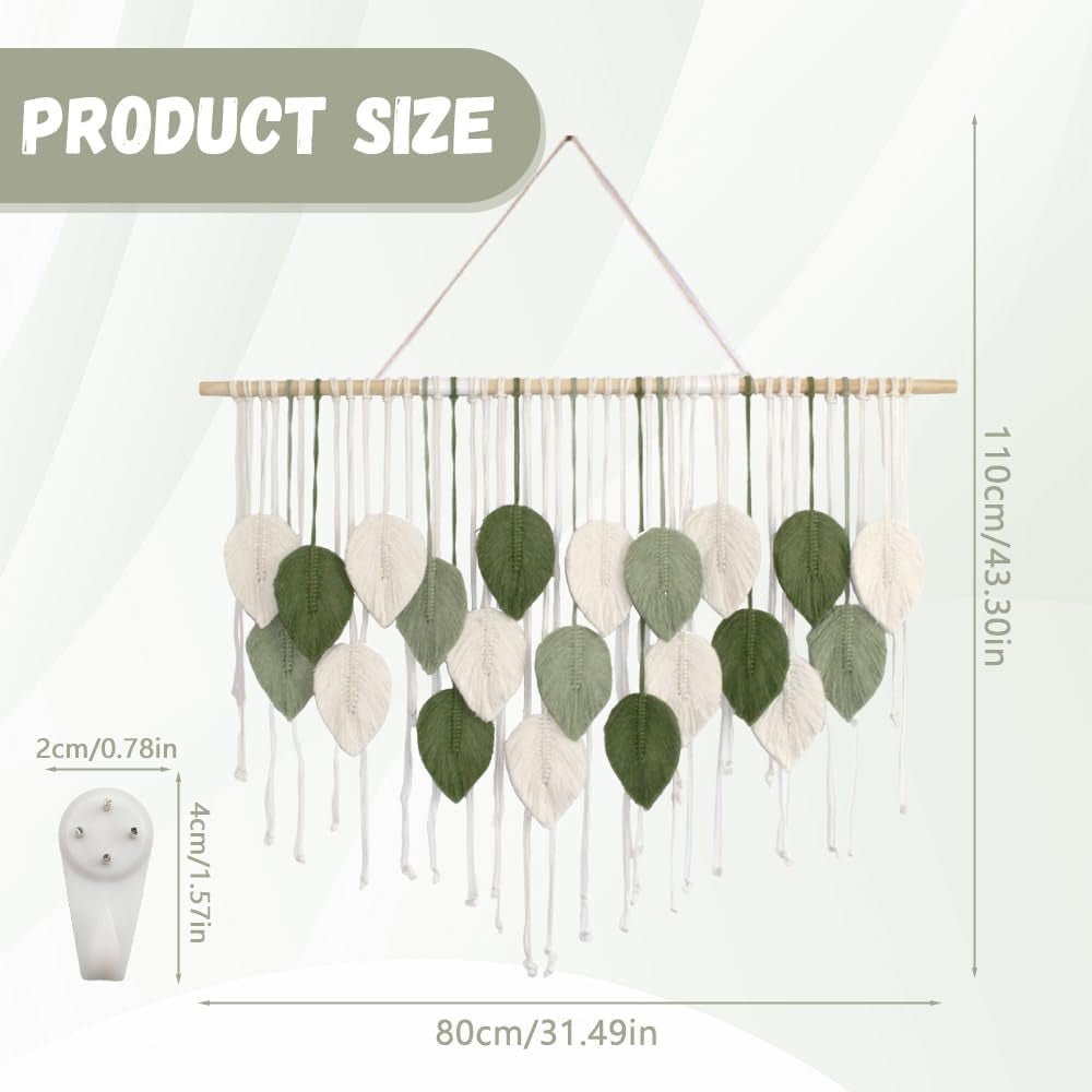 Grande arazzo intrecciato a mano con nappe a foglia Home - Accessori e decorazioni Naty Shop