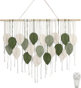 Grande arazzo con foglie e nappe intrecciate a mano in arte Home - Accessori e decorazioni Titolo predefinito di Naty Shop