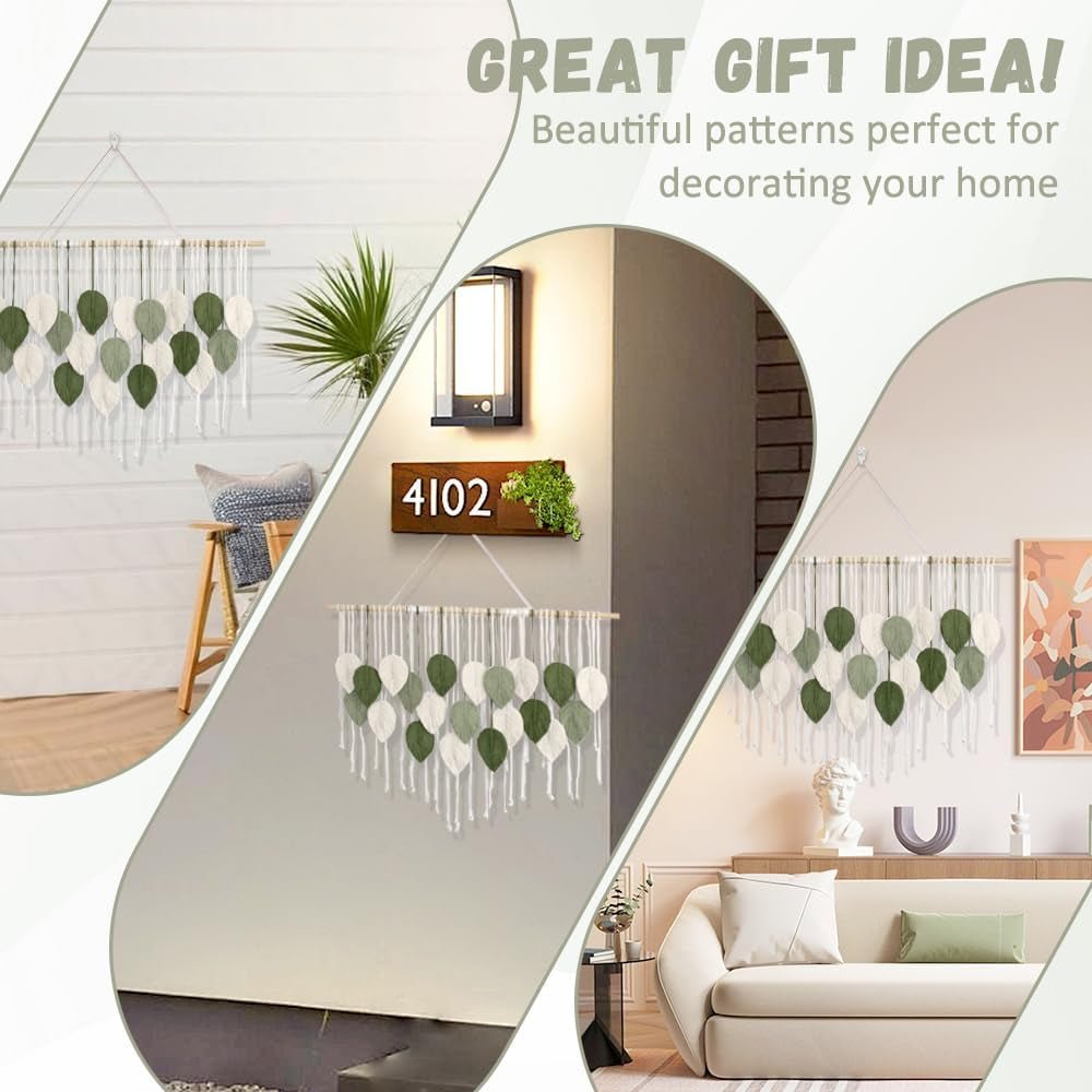 Grande arazzo intrecciato a mano con nappe a foglia Home - Accessori e decorazioni Naty Shop