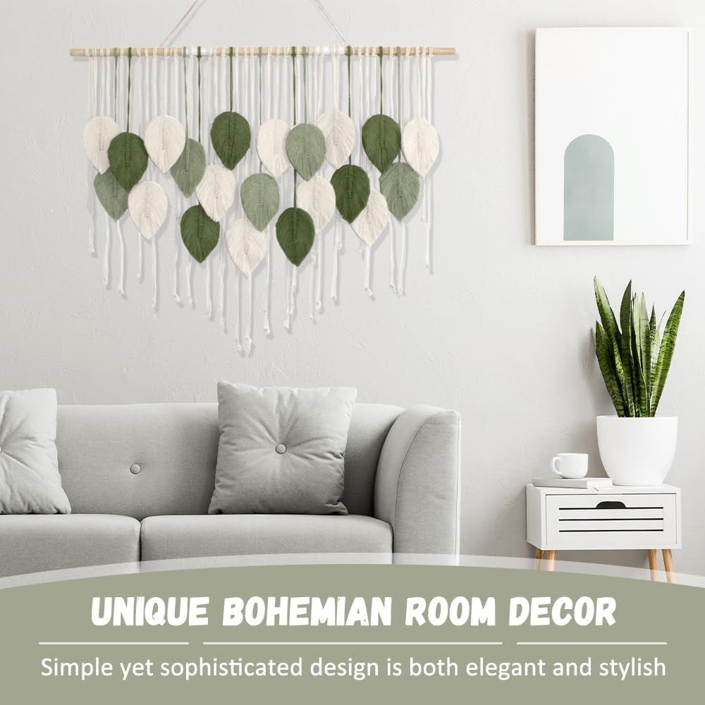 Grande arazzo intrecciato a mano con nappe a foglia Home - Accessori e decorazioni Naty Shop