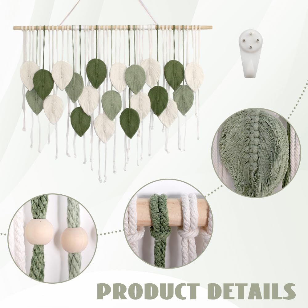 Grande arazzo intrecciato a mano con nappe a foglia Home - Accessori e decorazioni Naty Shop