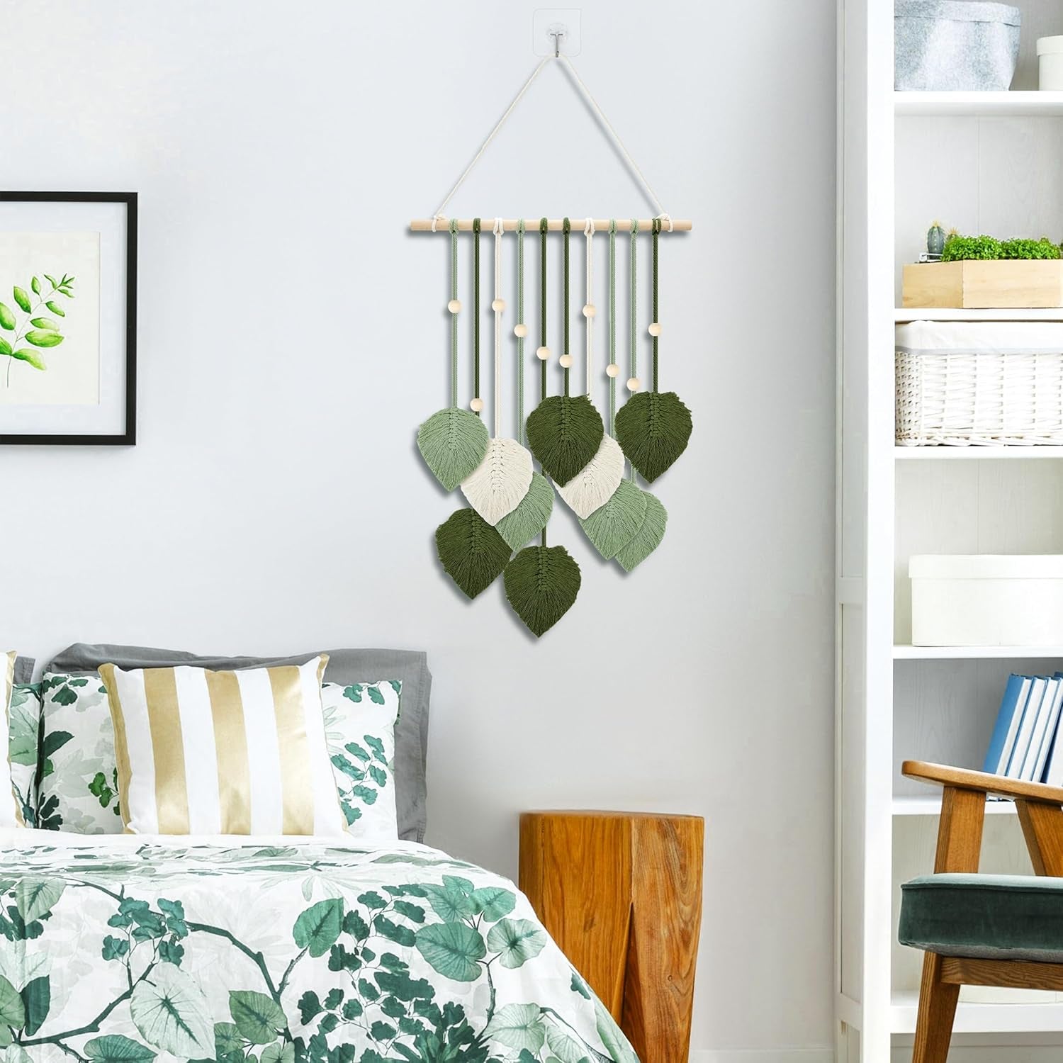Arazzo perline in legno foglie verdi gancio Home - Accessori e Decorazioni Naty Shop