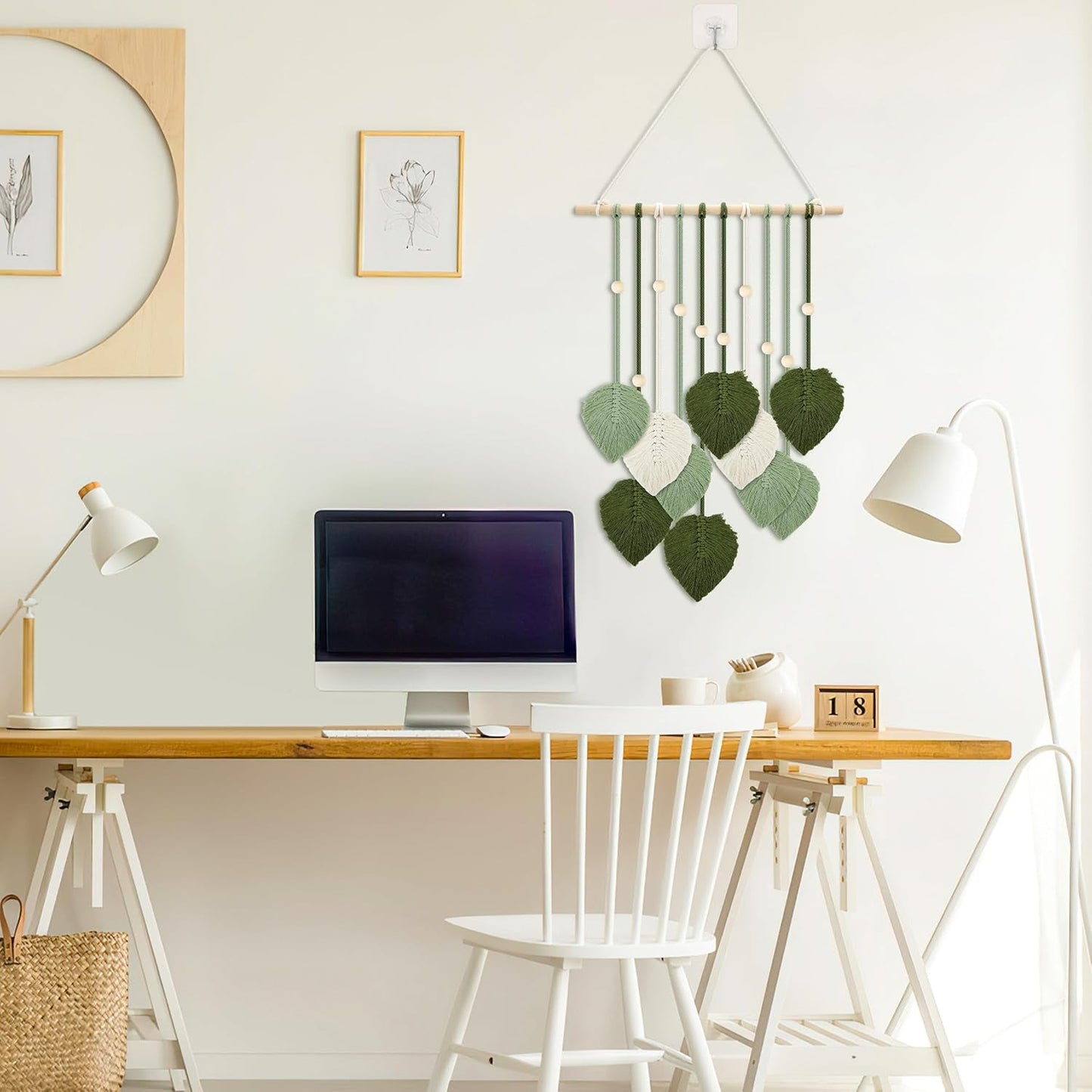 Arazzo perline in legno foglie verdi gancio Home - Accessori e Decorazioni Naty Shop