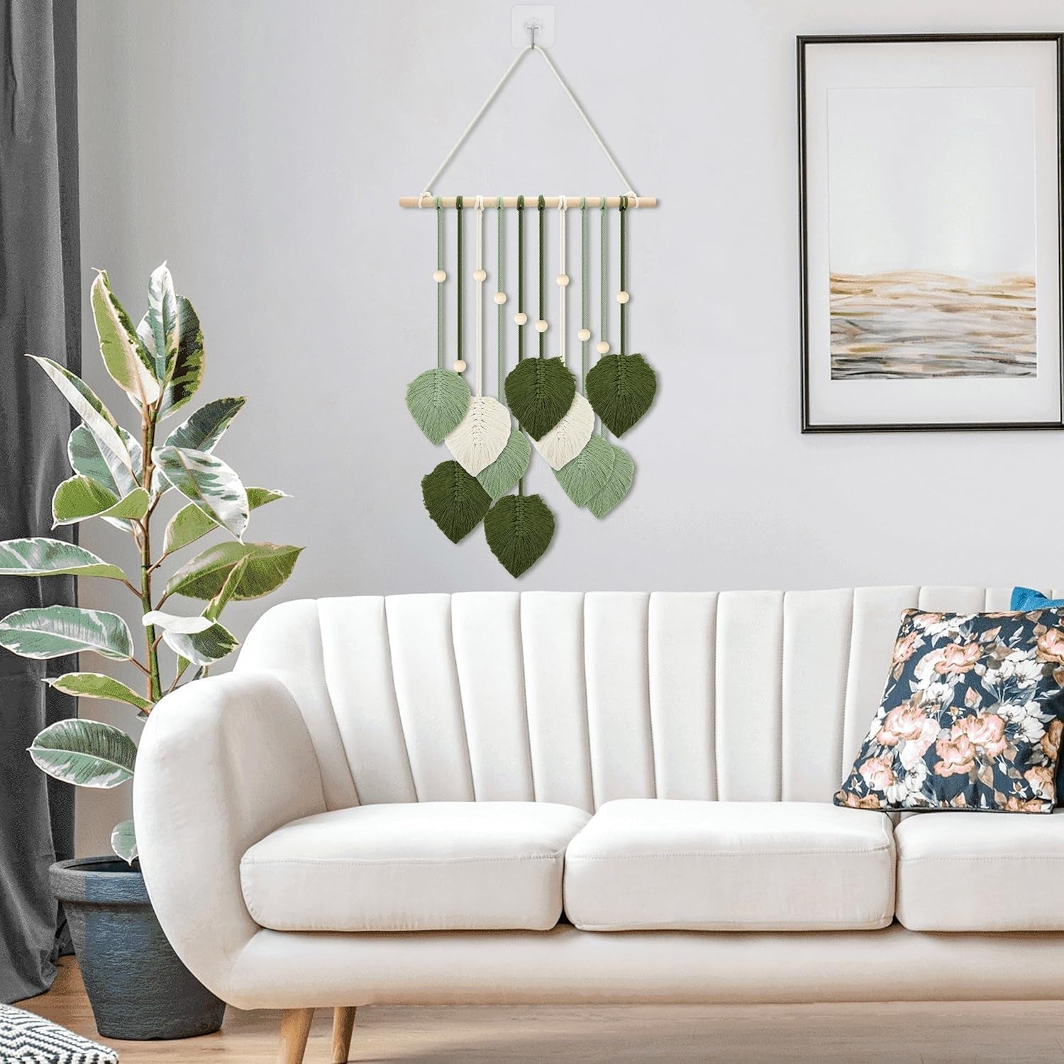 Arazzo perline in legno foglie verdi gancio Home - Accessori e Decorazioni Naty Shop