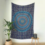 Arazzo momomus mandala in cotone colorato disegni orientali Casa - Accessori e Decorazioni Naty Shop Blu C 135L X 210B Cm