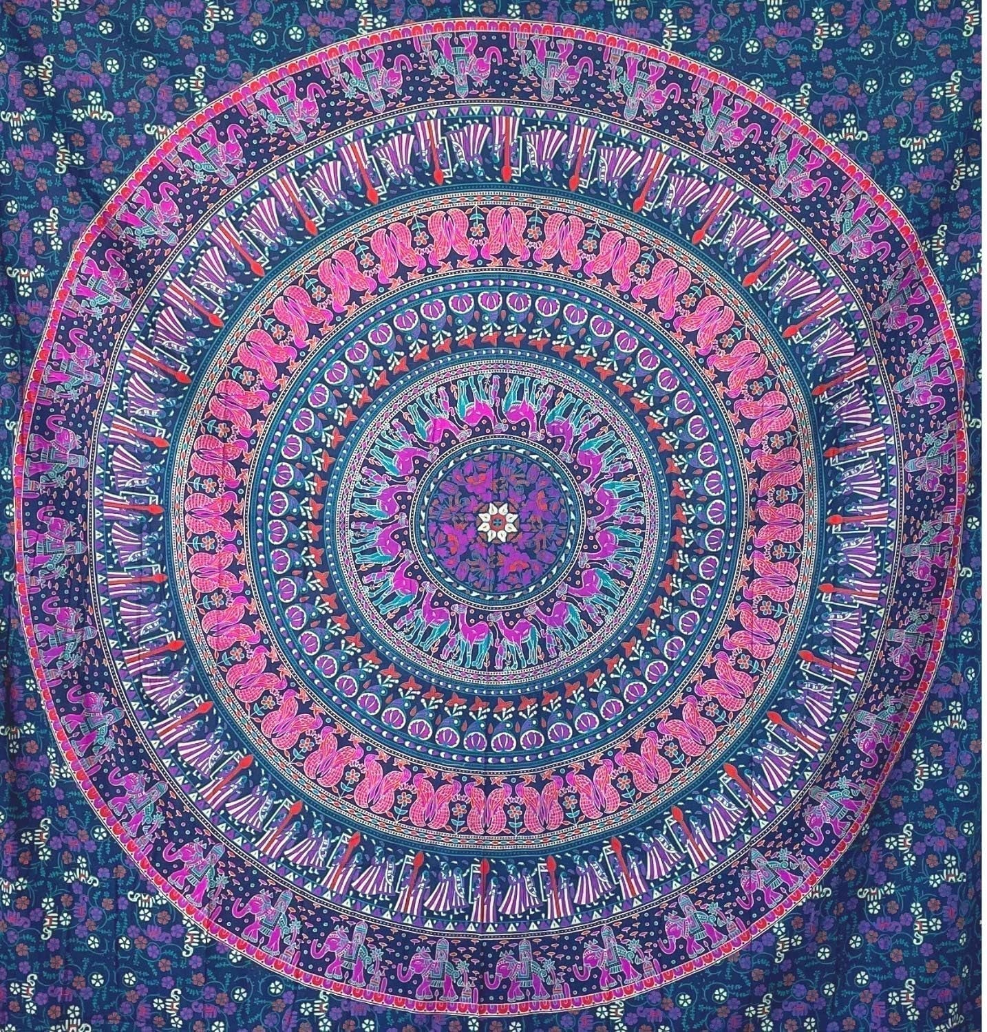 Arazzo momomus mandala in cotone colorato disegni orientali Casa - Accessori e Decorazioni Naty Shop Viola A 210L X 230B Cm