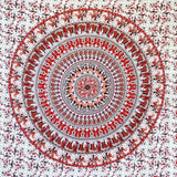 Arazzo momomus mandala colorato in cotone disegni orientali Casa - Accessori e Decorazioni Naty Shop Bianco-Arancio 210L X 230B Cm
