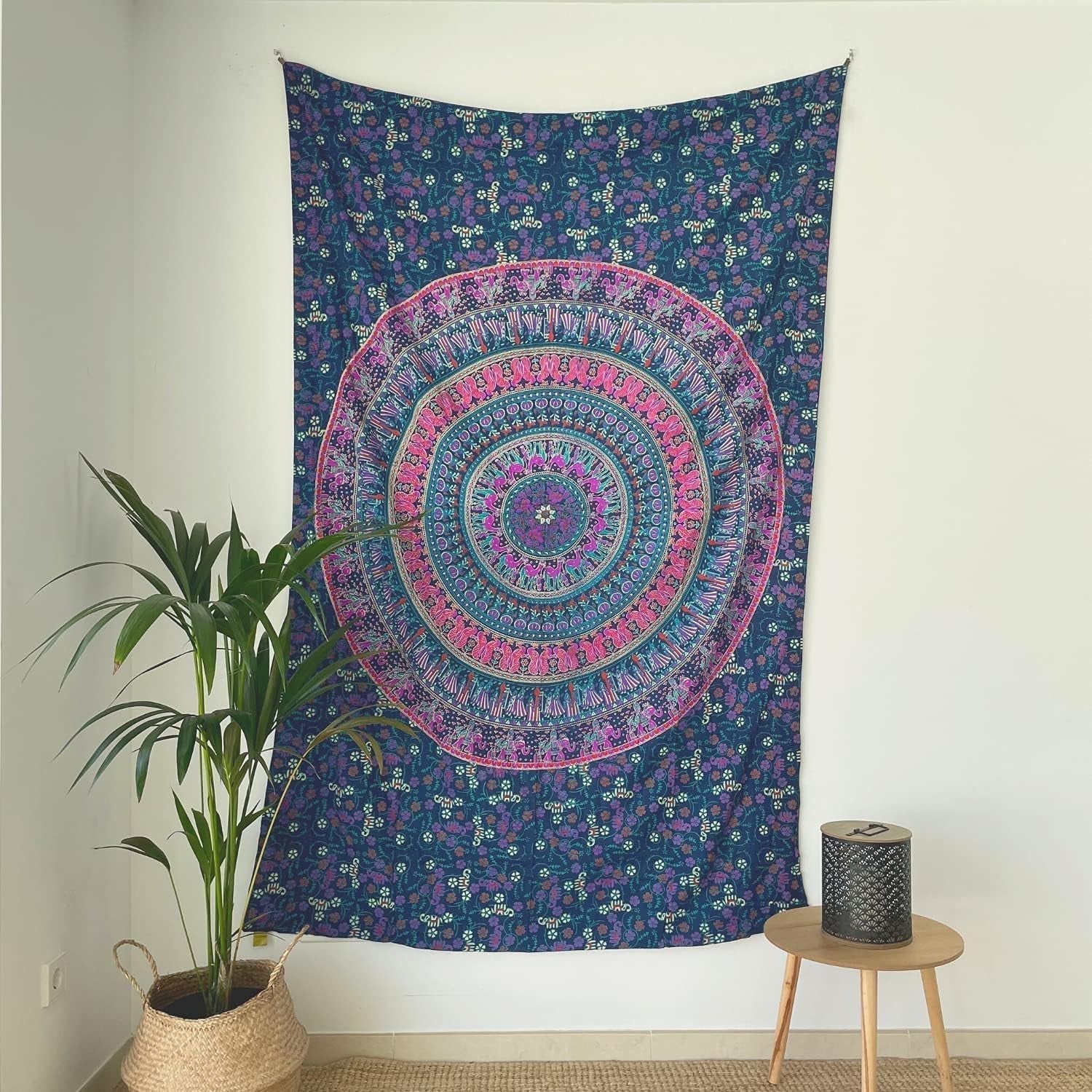 Arazzo momomus mandala in cotone colorato disegni orientali Casa - Accessori e Decorazioni Naty Shop Viola A 135L X 210B Cm