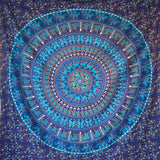 Arazzo momomus mandala in cotone colorato disegni orientali Casa - Accessori e Decorazioni Naty Shop Blu C 210L X 230B Cm