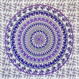 Arazzo momomus mandala colorato cotone disegni orientali Casa - Accessori e Decorazioni Naty Shop Bianco-lilla 135L X 210B Cm