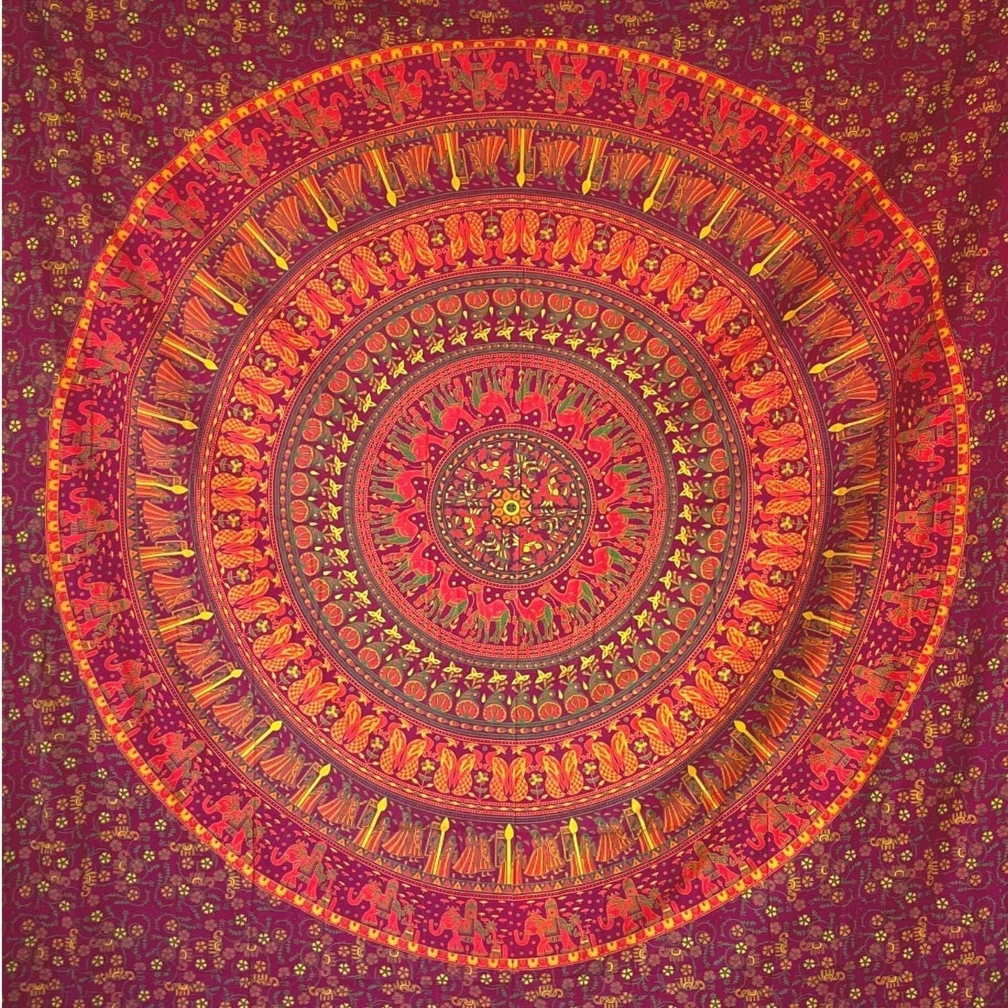 Arazzo momomus mandala in cotone colorato disegni orientali Home - Accessori e Decorazioni Naty Shop Arancione 210L X 230B Cm