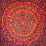Arazzo momomus mandala in cotone colorato disegni orientali Home - Accessori e Decorazioni Naty Shop Arancione 210L X 230B Cm