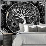 Arazzo nero bianco albero vita arazzo fasi luna Home - Accessori e Decorazioni Naty Shop