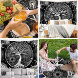 Arazzo nero bianco albero vita arazzo fasi luna Home - Accessori e Decorazioni Naty Shop